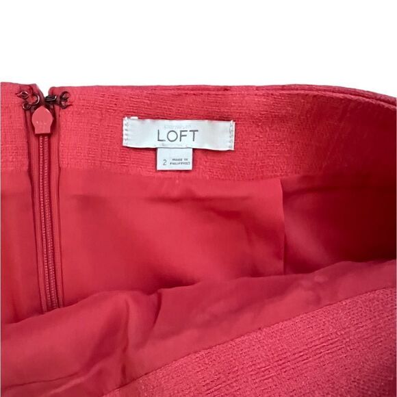 Loft Women's Cotton Blend‎ Orange Mini Skirt 2 - Picture 6 of 7